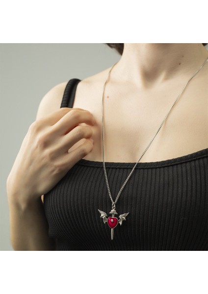 Touz Moda  Devil Winged Heart Kolye