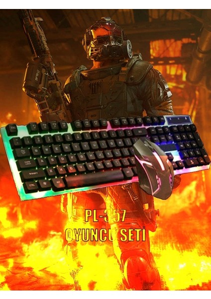 PL-357 Oyuncu Klavye + Mouse Set PL-357 fiyatları