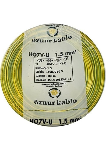 Nya Kablo Öznur 1,5'luk Sarı Yeşil