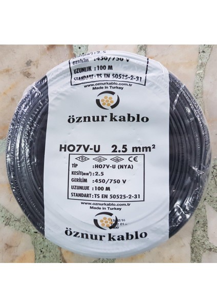 Nya Kablo Öznur 2,5'luk Siyah