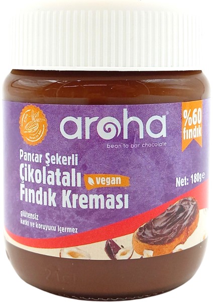 Vegan Bitter Çikolatalı Fındık Kreması 180 gr