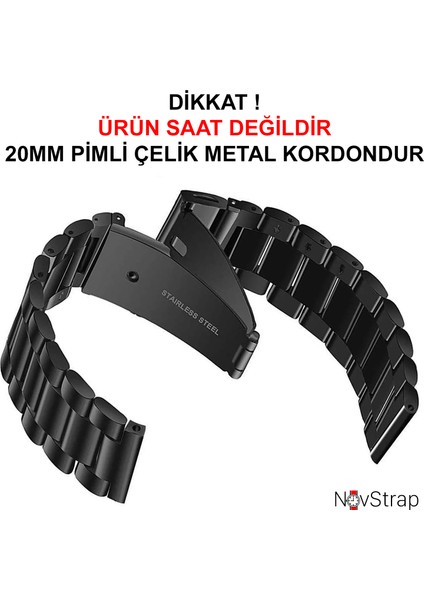 Samsung Galaxy Watch 4 Seri 40-42-44-46 mm Uyumlu Kordon (20 Mm) Çelik Klasik Metal Kordon fiyatları