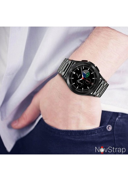 Samsung Galaxy Watch 4 Seri 40-42-44-46 mm Uyumlu Kordon (20 Mm) Çelik Klasik Metal Kordon fırsatları