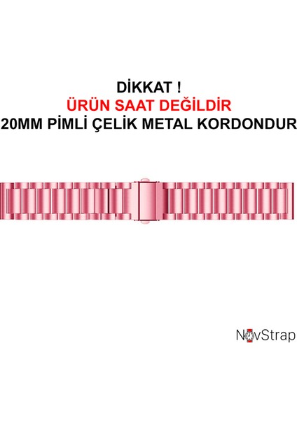 Samsung Galaxy Watch 4 Seri 40-42-44-46 mm Uyumlu Kordon (20 Mm) Çelik Klasik Metal Kordon fiyatları