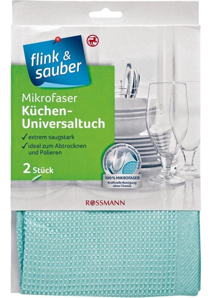 Flink & Sauber Mutfak Bezi Mikrofiber Tüm Yüzeyler, 40 x 60 cm 2'li