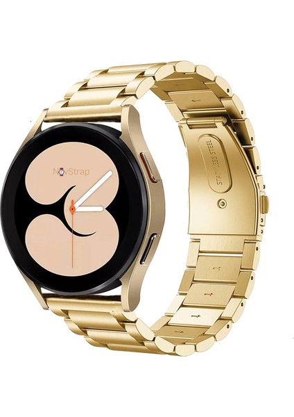 Samsung Galaxy Watch 4 Seri 40-42-44-46 mm Uyumlu Kordon (20 Mm) Çelik Klasik Metal Kordon