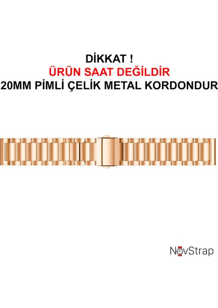 Samsung Galaxy Watch 4 Seri 40-42-44-46 mm Uyumlu Kordon (20 Mm) Çelik Klasik Metal Kordon fiyatları