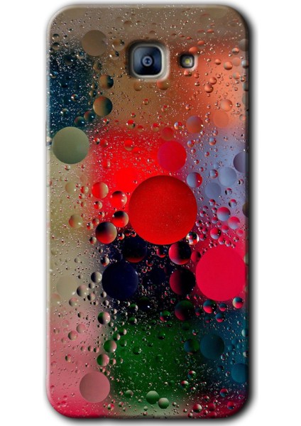 Samsung Galaxy A8 2016 Kılıf Hd Desen Baskılı Arka Kapak + Temperli Cam - Wet Bubbles