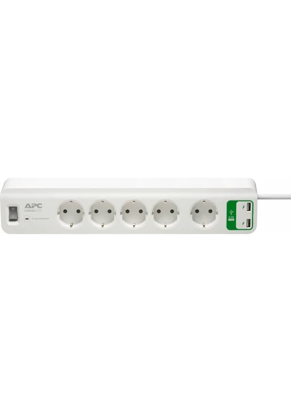 Schneider Electric APC 5'li Akım Korumalı Priz ve 2 USB Girişi 5V-2.4A PM5U-GR