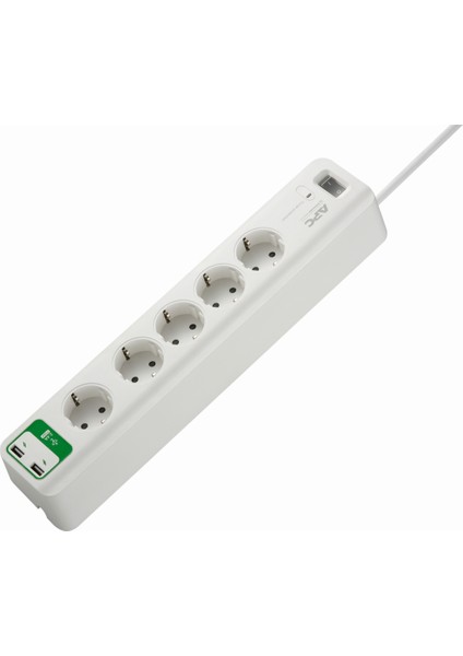 Schneider Electric APC 5'li Akım Korumalı Priz ve 2 USB Girişi 5V-2.4A PM5U-GR