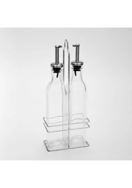 Fame Kitchen 2'li Metal Standlı Cam Yağlık Sirkelik Seti 2X300 ml