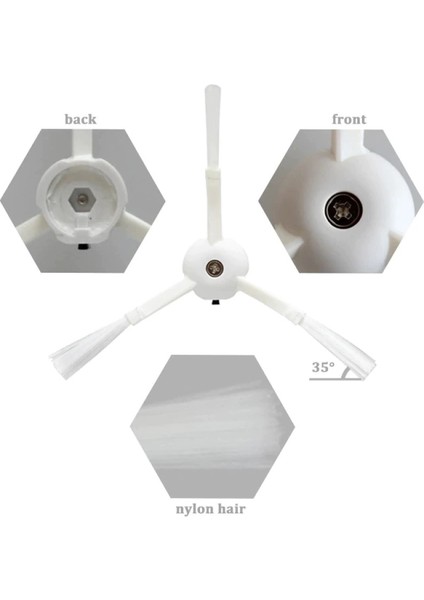 Roborock S50 S6 S60 S65 S55 S5 Max Uyumlu 2 Adet 3 Kollu Yan Fırça