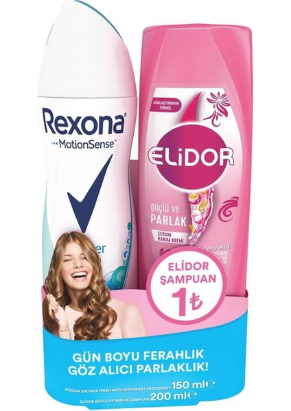 Rexona Deodorant Shower Fresh Elidor Güçlü & Parlak Saç Kremi 150 ml & 200 ml