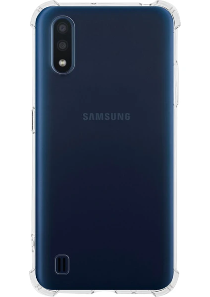 Case World Samsung Galaxy A01 ile Uyumlu Kapak Köşe Korumalı Airbag Antishock Silikon ile Uyumlu Kılıf