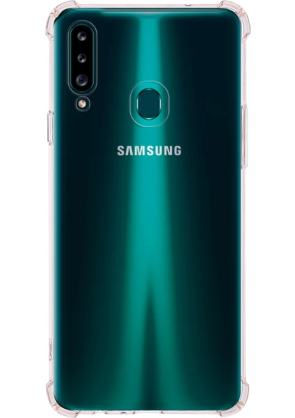 Case World Samsung Galaxy A20S ile Uyumlu Kapak Köşe Korumalı Airbag Antishock Silikon ile Uyumlu Kılıf