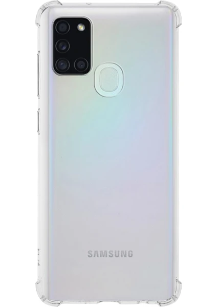 Case World Samsung Galaxy A21S ile Uyumlu Kapak Köşe Korumalı Airbag Antishock Silikon ile Uyumlu Kılıf