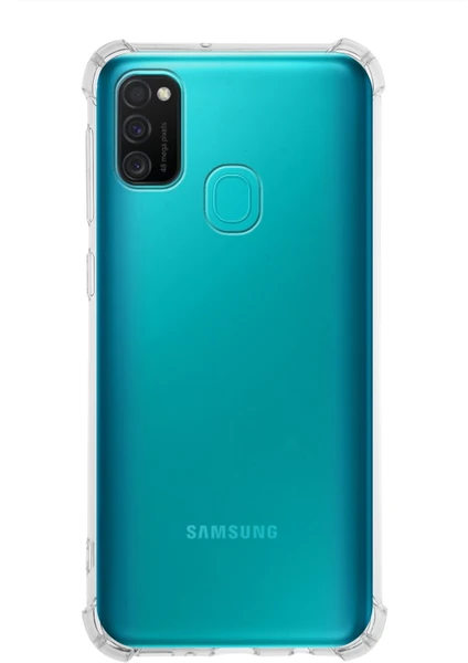 Case World Samsung Galaxy M21 ile Uyumlu Kapak Köşe Korumalı Airbag Antishock Silikon ile Uyumlu Kılıf