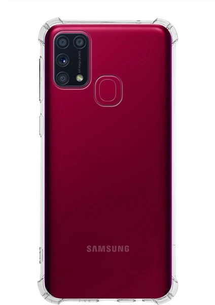 Case World Samsung Galaxy M31 ile Uyumlu Kapak Köşe Korumalı Airbag Antishock Silikon ile Uyumlu Kılıf