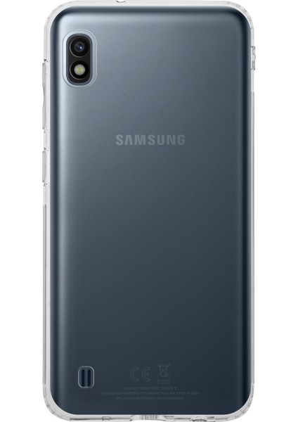 Case World Samsung Galaxy A10 ile Uyumlu Kapak Kamera Korumalı Tıpalı Şeffaf Silikon ile Uyumlu Kılıf