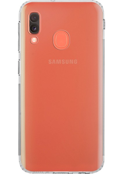 Samsung Galaxy A20E ile Uyumlu Kapak Kamera Korumalı Tıpalı Şeffaf Silikon ile Uyumlu Kılıf