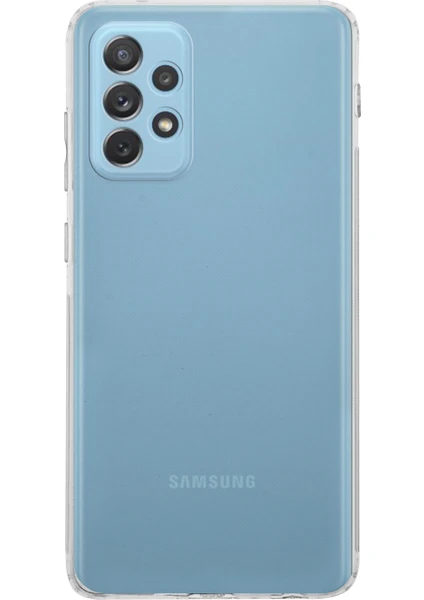 Case World Samsung Galaxy A72 ile Uyumlu Kapak Kamera Korumalı Tıpalı Şeffaf Silikon ile Uyumlu Kılıf