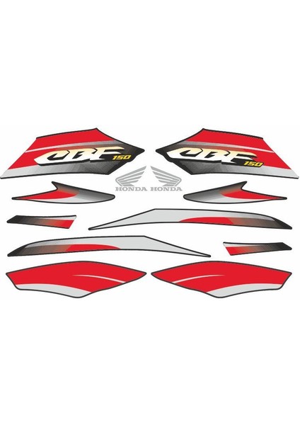 SEVENKARDEŞLER Sevenkardeşler Honda Cbf 150 Uyumlu Stıcker Setı Siyah 002