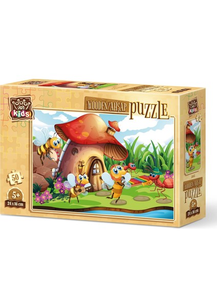 Şarkıcı Arı ve Orkestrası 50 Parça Ahşap Puzzle Art Kids