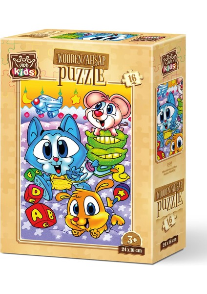 Haylaz Minikler 16 Parça Ahşap Puzzle Art Kids
