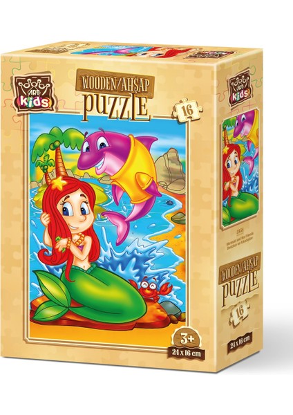 Denizkızı ve Arkadaşları 16 Parça Ahşap Puzzle Art Kids