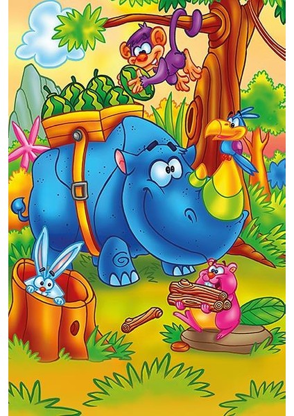 Çalışkan Gergedan 16 Parça Ahşap Puzzle Art Kids