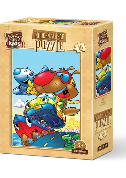 Hızlı Köpek 16 Parça Ahşap Puzzle Art Kids