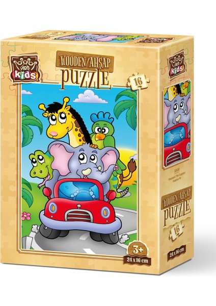 Kaptan Fil 16 Parça Ahşap Puzzle Art Kids
