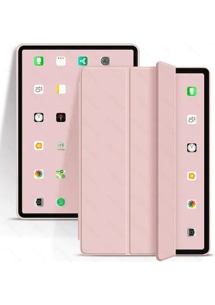 Apple iPad Air 10.9 2022 (5.Nesil) Katlanabilen Standlı Tablet Kılıf Rose Gold