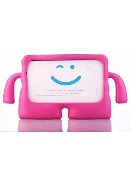 Case 4U Samsung Galaxy Tab A8 10.5 SM-X200 (2021) Tam Koruyan Çocuklar İçin iBuy Standlı Tablet Kılıf Koyu Pembe