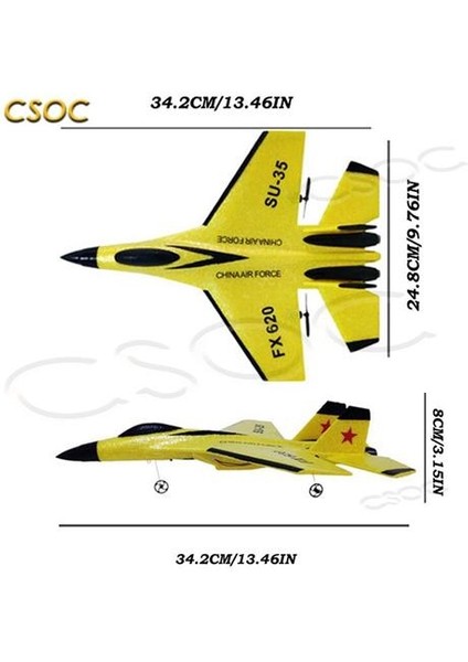 Csoc 2.4ghz Rc Düzlem Rc Uçak Plancısı Rc Planör Düzlemi Sabit Kanat Uçak Oyuncakları (Sarı) (Yurt Dışından)