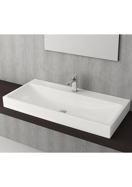 Scala Tezgah Üstü Lavabo 100 cm Parlak Beyaz 1079-001-0126