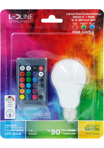 Rgb LED Ampul 9 W Kumandalı