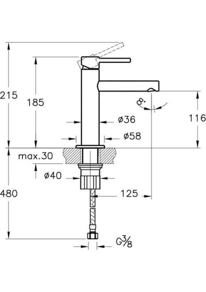 Origin A42556 Lavabo Bataryası Krom