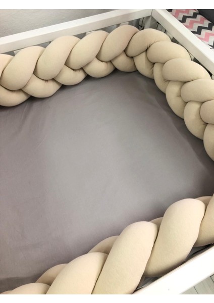 Guldesıgn Örgü Koruma Krem Rengi 280CM (50*90 Beşik Için)
