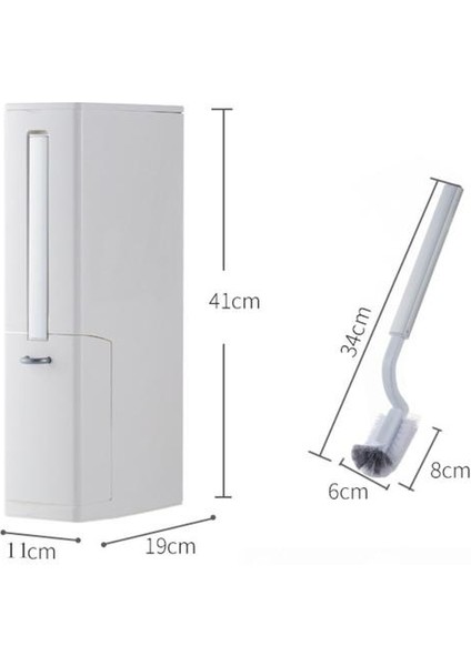 2pcs ， 4lone Parçalı Çöp Kutusu Tuvalet Fırçası Seti, Tuvalet Çatlak Kutusu, Temizleme Fırçası, Kağıt Çöp Kutusu Kapalı(Yurt Dışından)