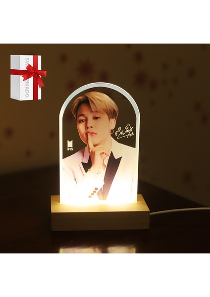 Kpop Bts Bangtan Boys Jimin LED Akrilik Gece Lambası - Kahverengi (Yurt Dışından)
