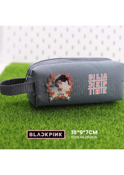 Kpop Blackpink Temalı Lisa Kalem Kutusu - Gri (Yurt Dışından)