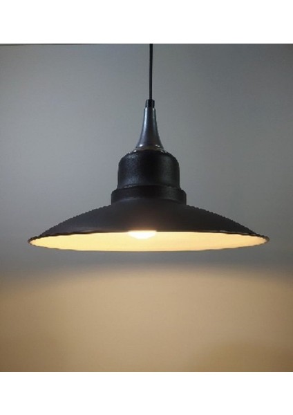 retro,modern,vintage mutfak,oda,otel,cafeler için siyah metal sarkıt avize çap:30cm