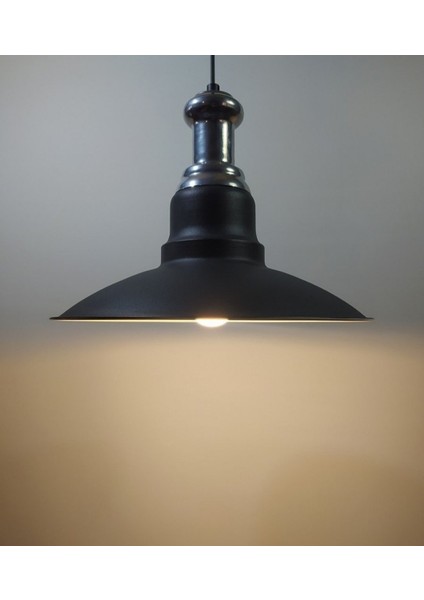 retro,modern,vintage mutfak,oda,otel,cafeler için siyah metal sarkıt avize çap:30cm