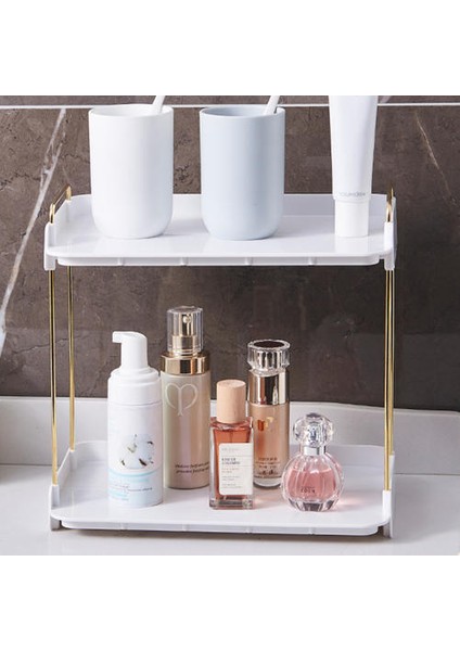 Çift Katmanlı Banyo El Yıkama ve Makyaj Tezgah Rafları, Banyo Kozmetik Depolama Rafları(Yurt Dışından) modelleri