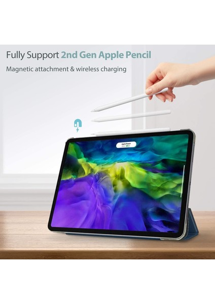 Apple iPad Pro 12.9 Inç 5. Nesil (2021) Prime Smart Case Tablet Kılıfı (A2378-A2379-A2461-A2462) Pembe