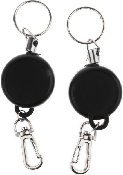 2 Adet Metal Telin Geri Çekilmesi Güvenli Anahtar Anahtar Halka Genişletici Siyah (Yurt Dışından)
