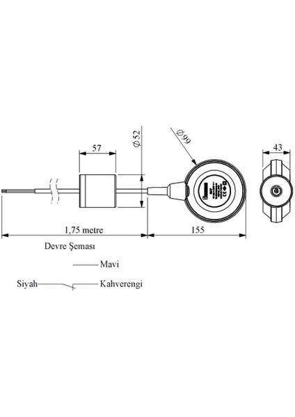 Skf Skf Serisi 1 Faz 1,75M Pvc Kobra Standart Ağırlıklı Seviye Kontrol Flatörü