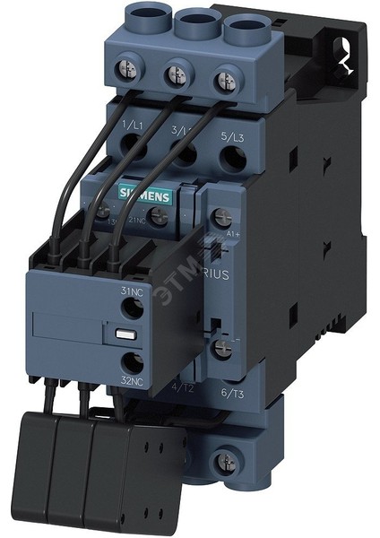 Sıemens 3RT2628-1AP05 3rt2 Serisi Kondansatör Kontaktörü, 400 V Ac, 11..33KVAR, 1no+2nc, Boy S0