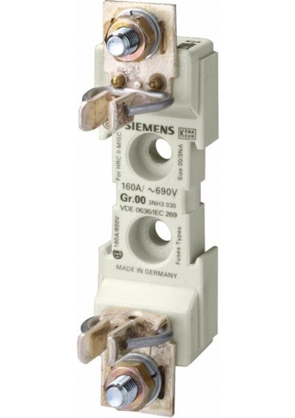 Sıemens 3NH3030 Nh-Bıçaklı Sigorta Altlığı 160 A Monofaze Boy 000 Boy 00 34MM
